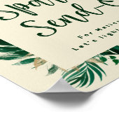 Poster Sparkler à feuillage tropical nouveau marié (Coin)