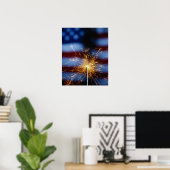 Poster Sparkler avec drapeau américain (Bureau à domicile)