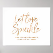 Poster Sparkler Envoi 8x10 Rose Gold Mariage Signal (Devant)