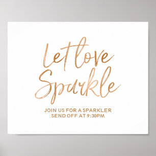 Poster Sparkler Envoi 8x10 Rose Gold Mariage Signal