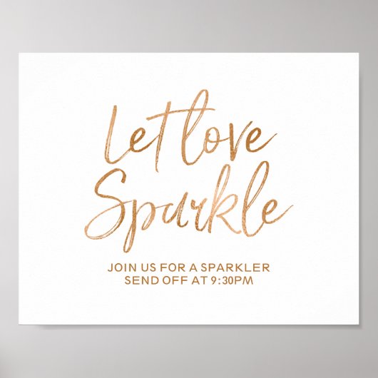 Poster Sparkler Envoi 8x10 Rose Gold Mariage Signal (Devant)