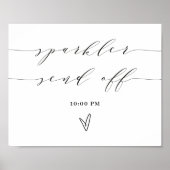 Poster Sparkler Envoyer Désactiver Signet Mariage Récepti (Devant)