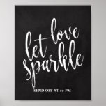 Poster Sparkler Envoyer Hors Chalkboard 8x10 Signal<br><div class="desc">Un élégant panneau mariage de pointe, présente le texte "Let love scle" dans une police de script extravertie, la texture de la brosse ajoute une sensation spontanée et ludique. La couleur arrière - plan peut être personnalisée selon vos besoins et préférences, s'il vous plaît contactez-moi si vous avez une demande...</div>