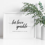 Poster Sparkler Mariage noir et blanc Sendoff