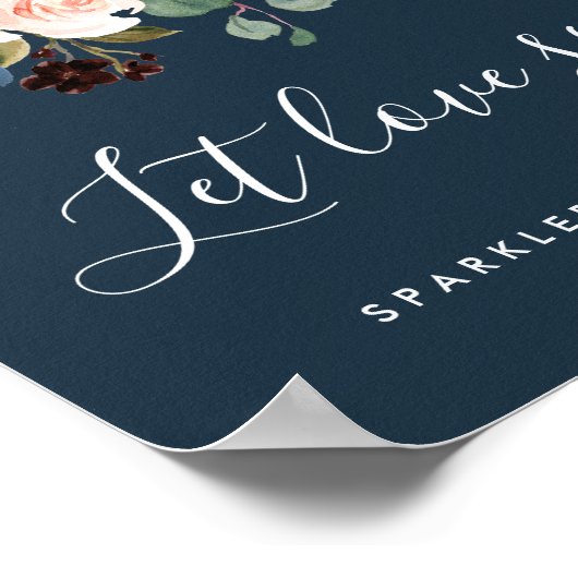 Poster Sparkler Sendoff du Mariage à fleurs rayonnantes | (Coin)