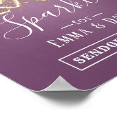 Poster Sparkler violet moderne Envoi du signal Mariage (Coin)