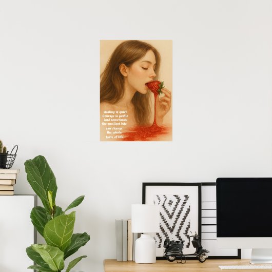 Poster Sparkling Strawberry Art (Bureau à domicile)