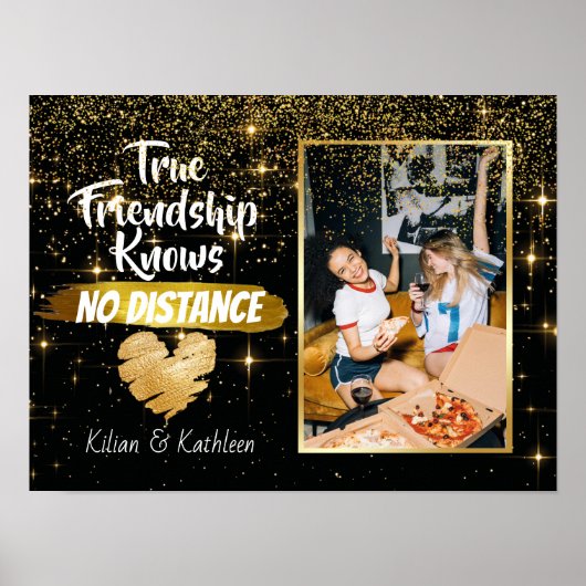 Poster Sparkly Partir Ami Distance Photo (Devant)