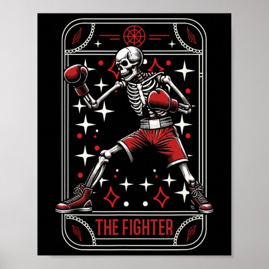 Poster Sparring de boxe - Gants Boxer de chasse Skeleton (Devant)
