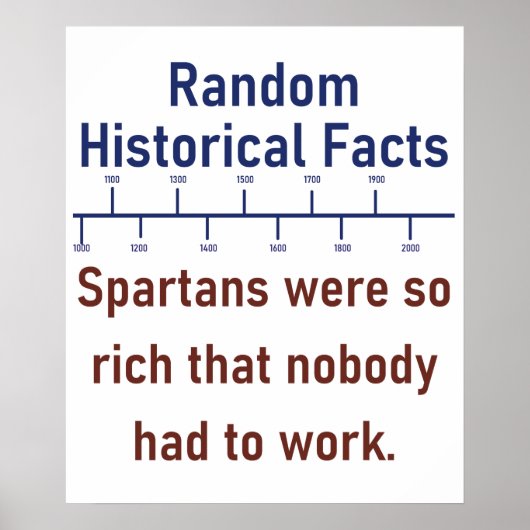 Poster Spartans Were So Rich - History Fact (Devant)