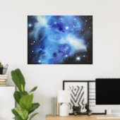 Poster spatial horizontal Nebula bleu (Bureau à domicile)
