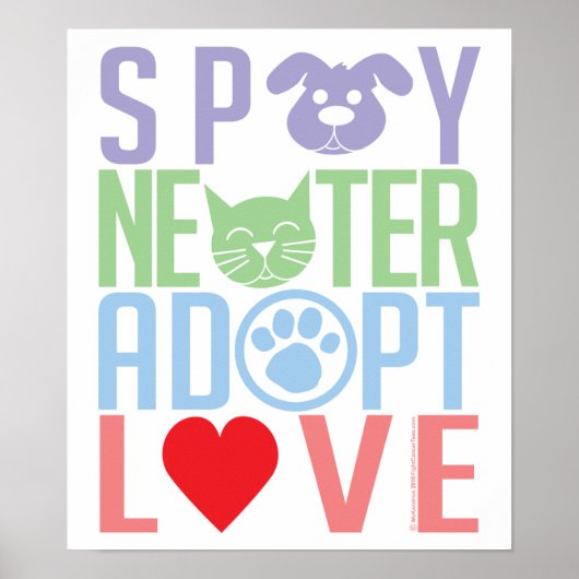 Poster Spay Neuter Adopter l'Amour 2 (Devant)