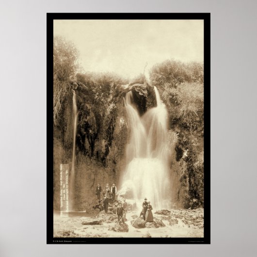 Poster Spearfish Falls Black Hills Dakota du Sud 1889 (Devant)
