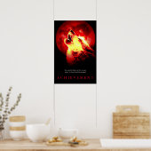 Poster spécial Motivation Wolf & Red Fullmoon (Cuisine)