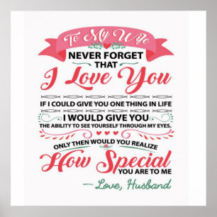 Poster Special Quotes To My Wife Venin pour femmes