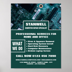 Poster Spécialiste de la réparation d'ordinateurs de la c