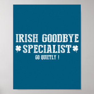 Poster spécialiste de l'au revoir irlandais trèfle aller