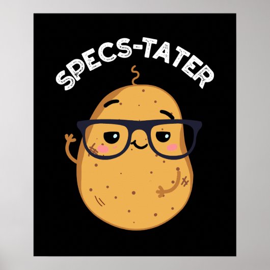 Poster Specs tato Funny Potato Spectacle Pun Dark BG (Devant)