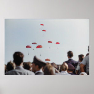 Poster Spectacle de parachutistes coloré 1968