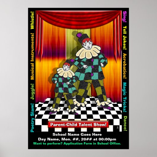 Poster Spectacle de talent parent-enfant (Devant)
