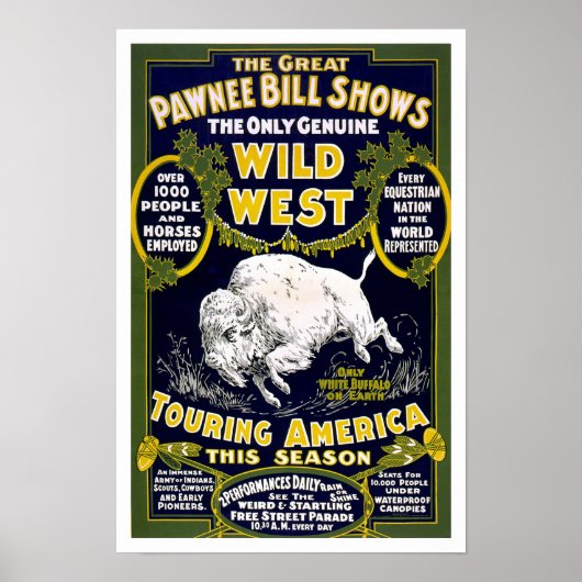 Poster Spectacle du Far West, 1903. Publicité occidentale (Devant)