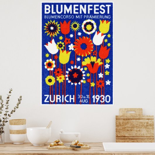 Poster Spectacle suisse de fleurs 1930 (Cuisine)