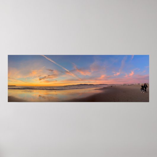 Poster Spectaculaire coucher de soleil - Venice Beach, CA (Devant)