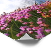 Poster Spectacular impressionist wave with pink flowers (Coin)