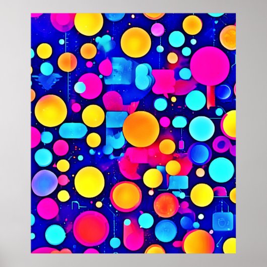 Poster Spectre de cercles Abstraits colorés (Devant)
