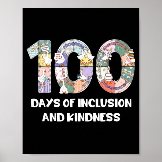 Poster SPED Silly Autism 100 Days School Teacher Goose In (Devant)