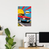 Poster Speeding Car Pop Art (Bureau à domicile)