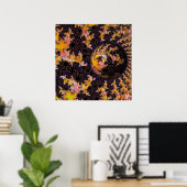 Poster Sphère de tempête de feu fractale (Bureau à domicile)
