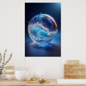 Poster Sphère de verre surréaliste avec onduleurs dynamiq (Cuisine)