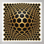 Poster Sphère Hexagone Doré (Devant)