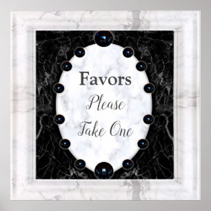 Poster Sphères de marbre blanc et noir oppulentes