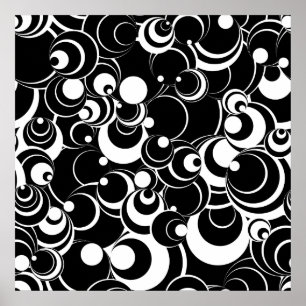Poster Sphères et abrégé sur noir blanc de cercles
