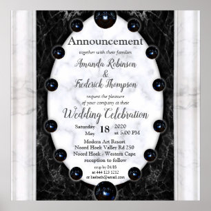 Poster Sphères opulentes en marbre blanc et noir