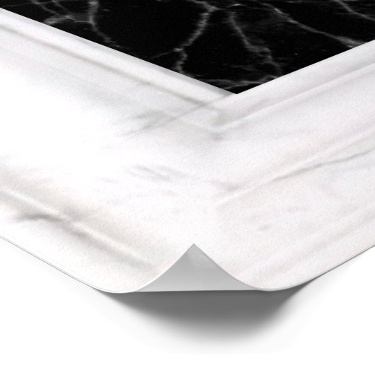Poster Sphères opulentes en marbre blanc et noir (Coin)