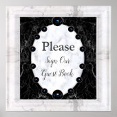 Poster Sphères opulentes en marbre blanc et noir (Devant)