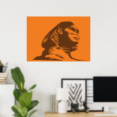 Poster Sphinx Égyptien Ancien Gras Orange Et Brown (Bureau à domicile)