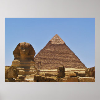 Poster Sphinx Et Pyramide