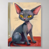 Poster Sphynx Cat | Hairless Cat Pet Watercolor (Devant)