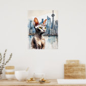 Poster Sphynx Chat - Art Chat Imprimer (Cuisine)