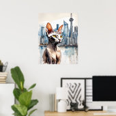 Poster Sphynx Chat - Art Chat Imprimer (Bureau à domicile)