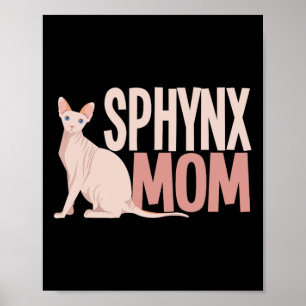 Poster Sphynx Maman Chat Sphinx Chat sans cheveux Proprié