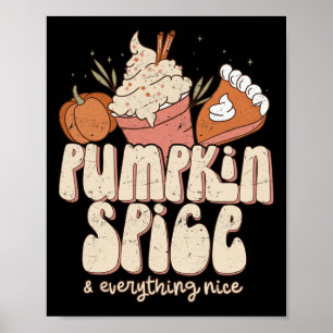Poster Spice citrouille et tout Nice Fall Latte Café