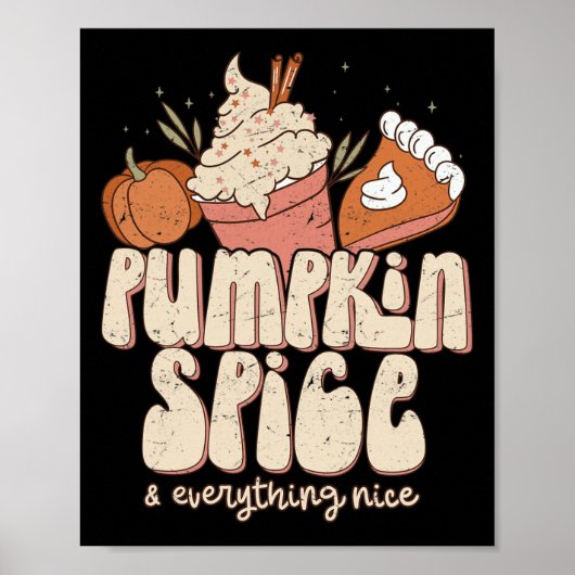 Poster Spice citrouille et tout Nice Fall Latte Café (Devant)