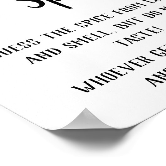 Poster "Spice It Up : Name That Spice Fête des mariées Ga (Coin)