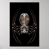 Poster Spider Steampunk sur noir (Devant)