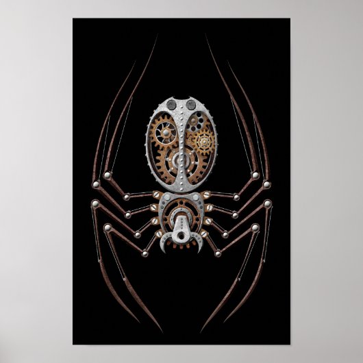 Poster Spider Steampunk sur noir (Devant)